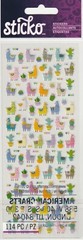 NEW! Sticko Tiny LLAMAS Theme Stickers 114 pieces! 00076 Fast FREE Ship!