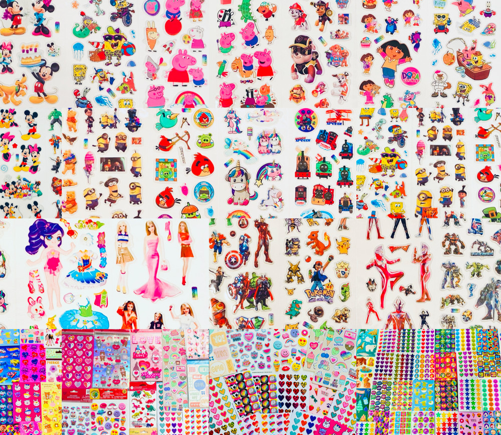 979+ Theme STICKERS! Animals Hearts Stars Rainbows Unicorns Princess Superheroes