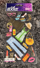 STICKO THEMED SCRAPBOOK STICKERS FASHION SENSE FASHIONISTA CLOTHES GIRLIE