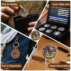 5 Pcs Police Challenge Coin – Skeletons and Goddess of Justice Challenge Coin…