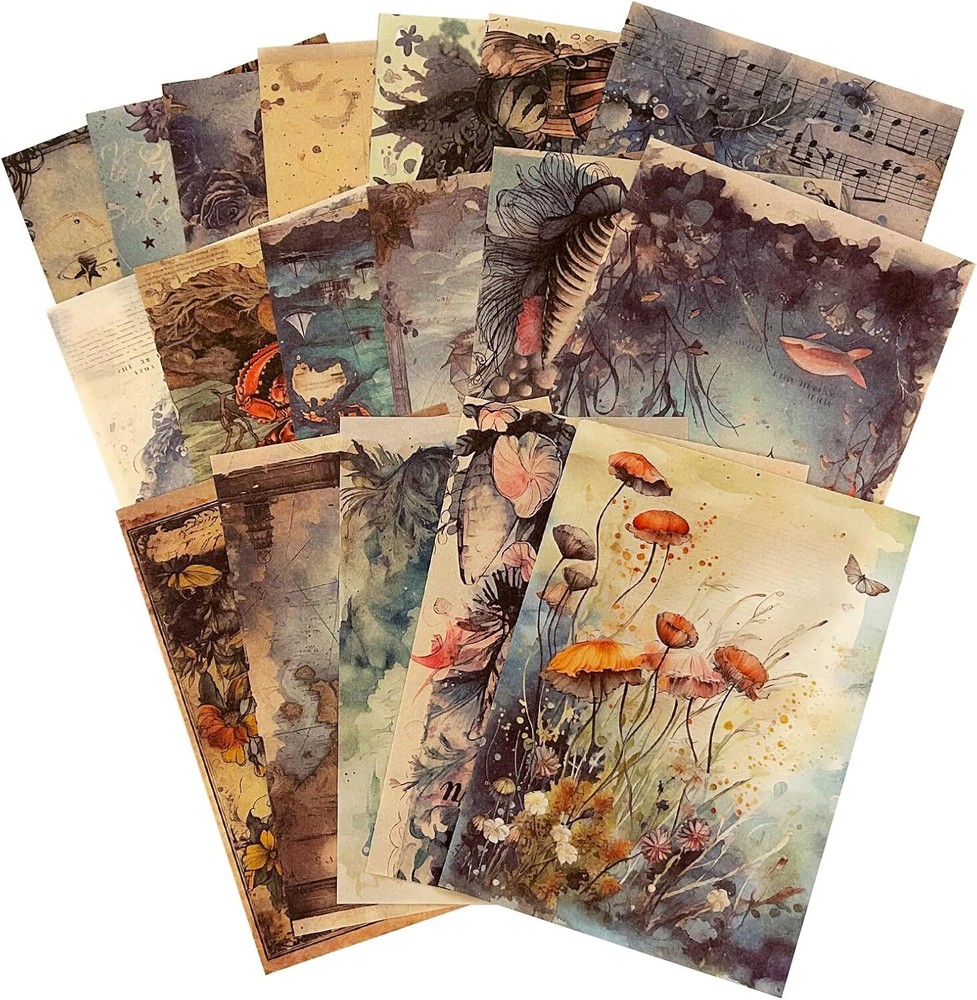 100Pcs Scrapbook Craft Paper Kit for Scrapbook Journaling Supplies，Sea Craft Sup
