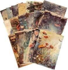 100Pcs Scrapbook Craft Paper Kit for Scrapbook Journaling Supplies，Sea Craft Sup
