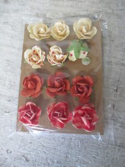 Michael’s Lot Of 36 New Fabric Paper Flowers 1″ Rosebuds Scrapbooking Crafts