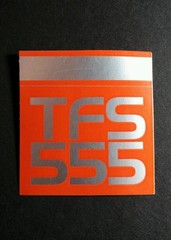 TFS 555 ORANGE SILVER GREY BOARD RACING 2×2 SMALL MUSIC STICKER