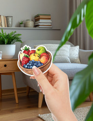 Fruit Bowl Die Cut Vinyl Stickers Set Scrapbooking Laptop WaterBottle