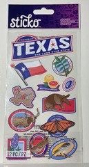 🤠Sticko Texas Stickers 52-00722 EK Success 2013 Scrapbook Travel Icons 12PC