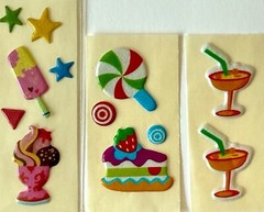 Vintage 1980s Puffy Scratch N Sniff cocktail ice cream sundae cupcake lollipop