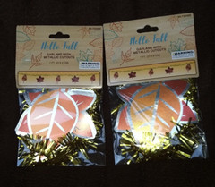 Hello Fall Leaves Garland With Matalic Cutouts Set of Two