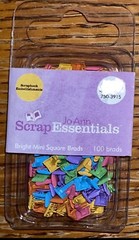 JoAnn Scrap Essentials Bright Mini Square Brads Scrapbook Paper Crafts 100 pcs