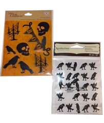 Halloween Stickers Crows Skulls Lot Of 2