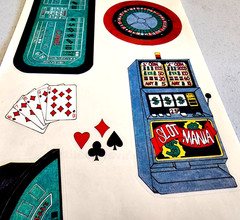 Casino Vegas Cruise Clear Sticker Sheet 12″ Scrapbook Mania NOS Craps Slots Card
