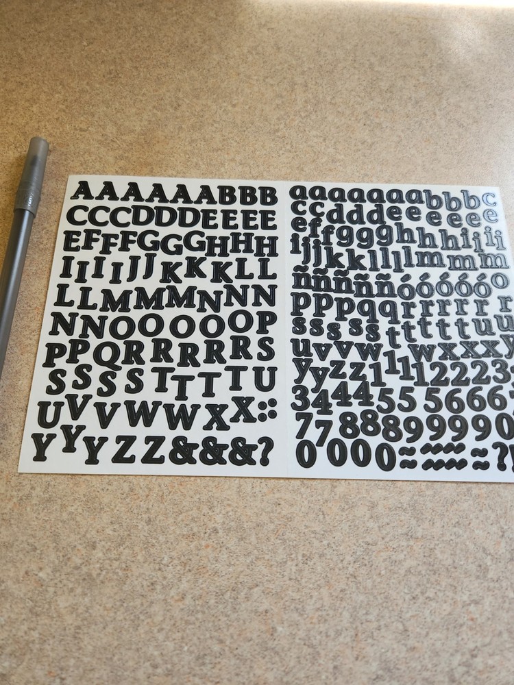 Creative Memories~Black Mini ABC/123~Stickers