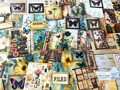 #799 – 20 small pcs – VINTAGE BUTTERFLY FLORAL SCRAPBOOK JUNK JOURNAL KIT / LOT