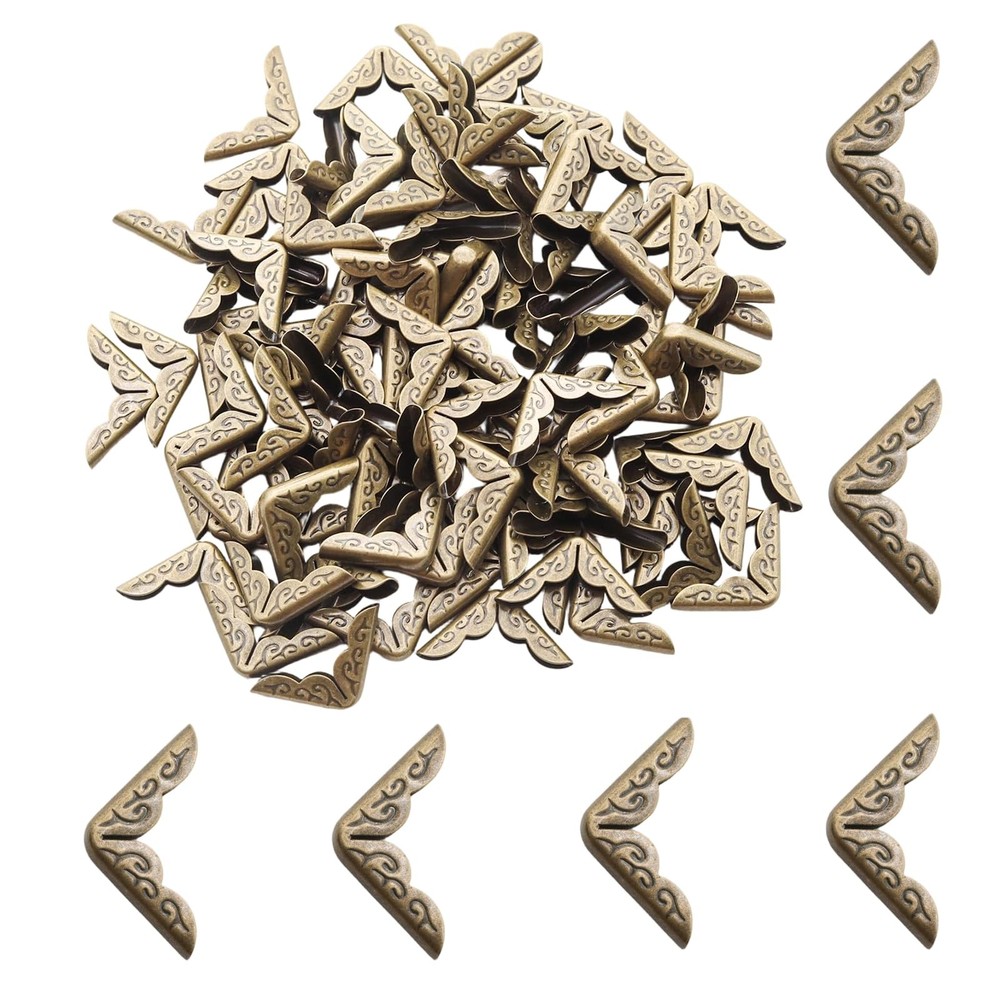 100 Pcs 20mm Bronze Metal Book Corner Protectors Vintage Photo Corner Protector