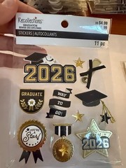 Bundle of Recollections Graduation Sticker Set – Gold, Black & White Accents