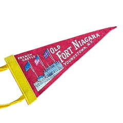 x2 Vintage Old Fort Niagara Pennant French Castle Youngstown NY Banner Flag Felt