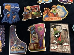 Looney Tunes Sticker USA States 24 Different Stickers Bugs, Taz Foghorn READ