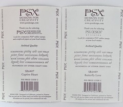 Vintage PSX Designs Stickers SET of 2 Sheets 4″X6″ Heart/Butterfly/Love NEW