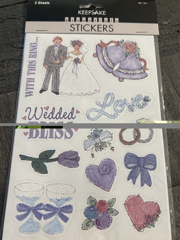 KeepSake Essentials Wedding Bliss Ring True Love Cake Stickers 2 Sheets