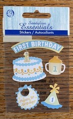 RARE Essentials Happy First Birthday 1st Party Hat Cake Cup 1 Year Baby Stickers