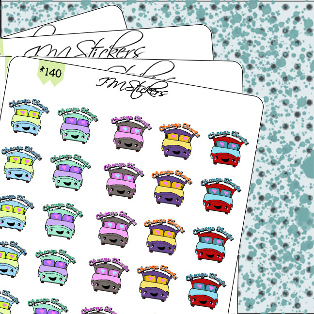 Change Sheets Chore Tracker Hand Drawn Planner Stickers Organizer Journals
