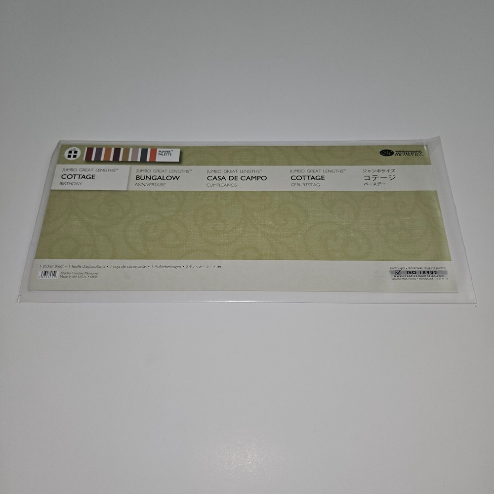 NEW Creative Memories Jumbo Great Lengths 1 Sticker Sheet Cottage Birthday