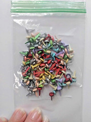 Lot 138 GLITTER Paper Brads NOS Mix 8 Colors Medium & Mini Sizes 4 Scrapbooking