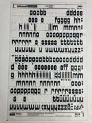 Letraset Instant Lettering Zipper Font 17 Sheets 36/42/72pt