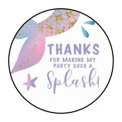 30 THANK YOU MERMAID ENVELOPE SEALS LABELS STICKERS 1.5″ ROUND PARTY FAVORS