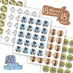 1800 Fun Animal Reward Stickers – 1″ Round, 18 Designs, Motivational for All Age