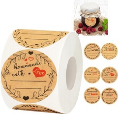 Jam and Jelly Jar Canning Labels for Mason Jars and More2″ Round 500/roll wit…