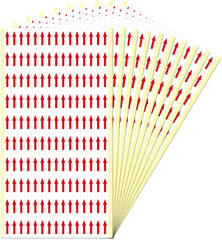 2100 PCS Red Small Arrow Stickers 0.8 × 0.39 Inch Sticker – Waterproof Self-Adhe
