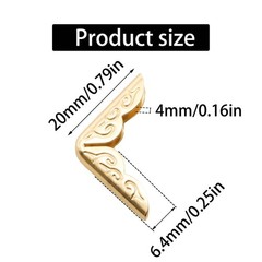 100 Pcs 20mm Gold Metal Book Corner Protectors Vintage Photo Corner Protector