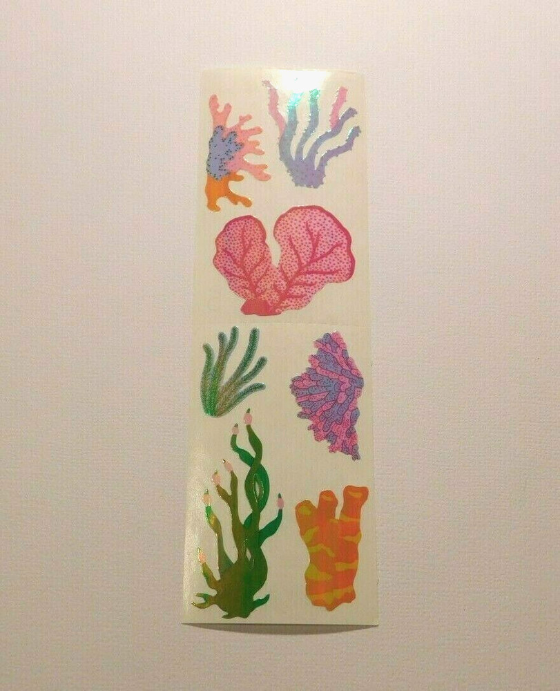 Mrs. Grossman’s Stickers Lot of 1 Strip ~Opal Coral~ 1993 Vintage RARE HTF