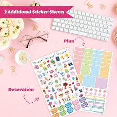 Calendar Stickers, 14 Sheets Seasonal Events, 1,200+ Planner Labels, Green