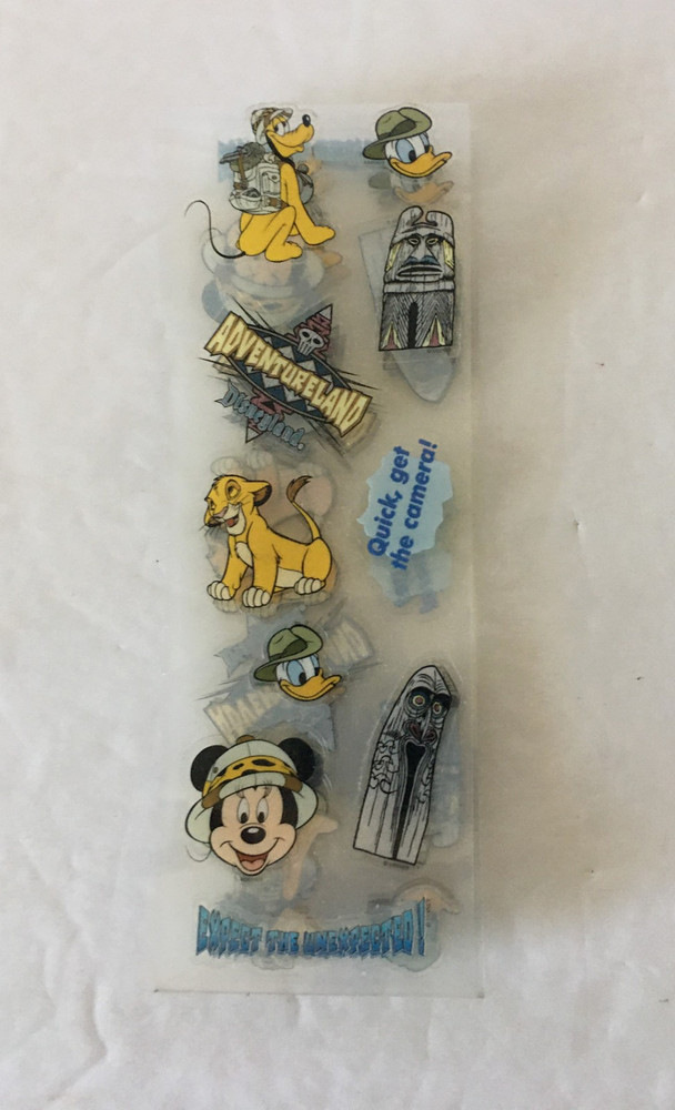Disney Classic Adventure Land Stickers 5 Strips 50 Total Count Scrapbkng Cards