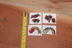 Vintage Prism Sticker mods BJ Vending machine Rainbows hearts Wings lot of 4