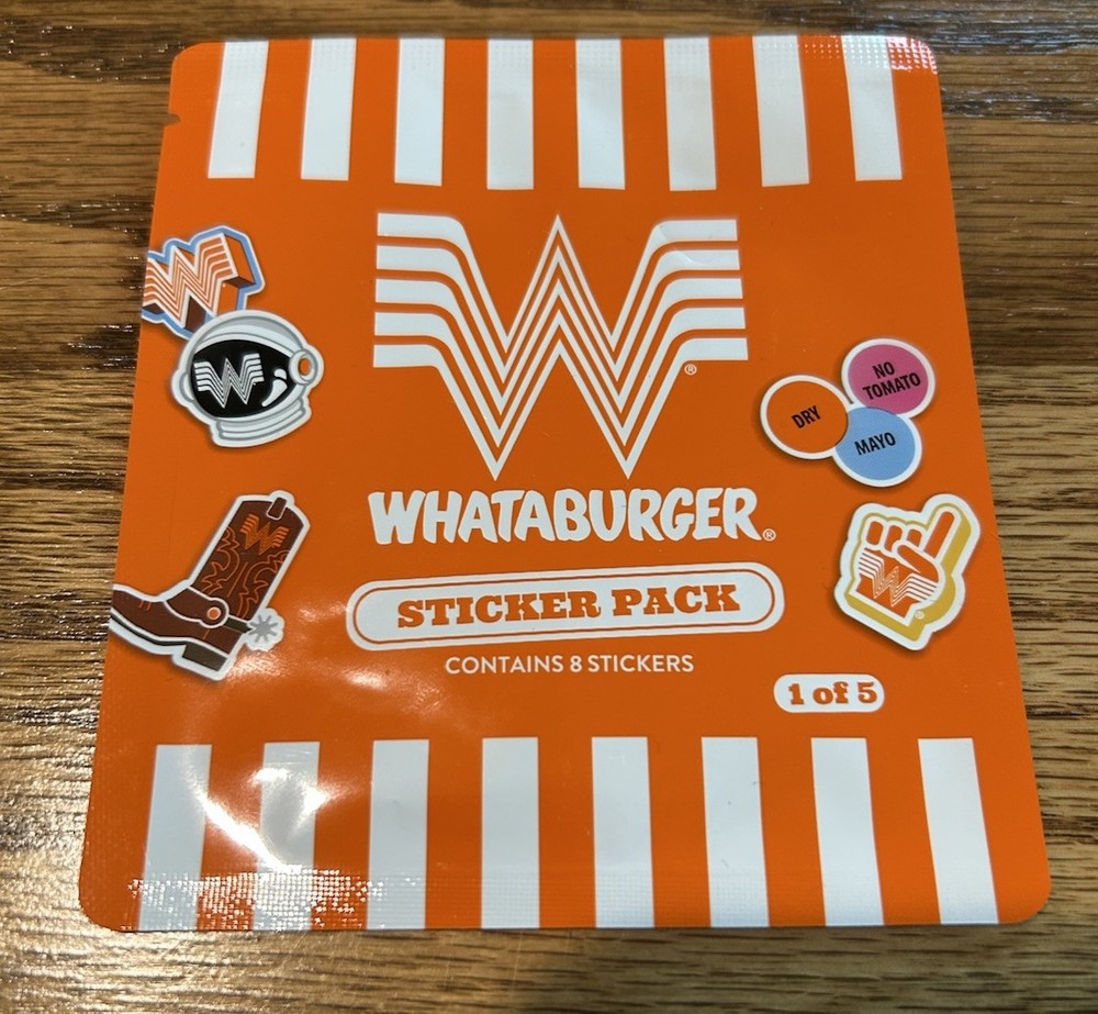 Whataburger Sticker Pack – 8 Stickers, Food & Drink Theme, Orange/White