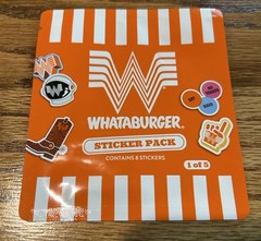 Whataburger Sticker Pack – 8 Stickers, Food & Drink Theme, Orange/White