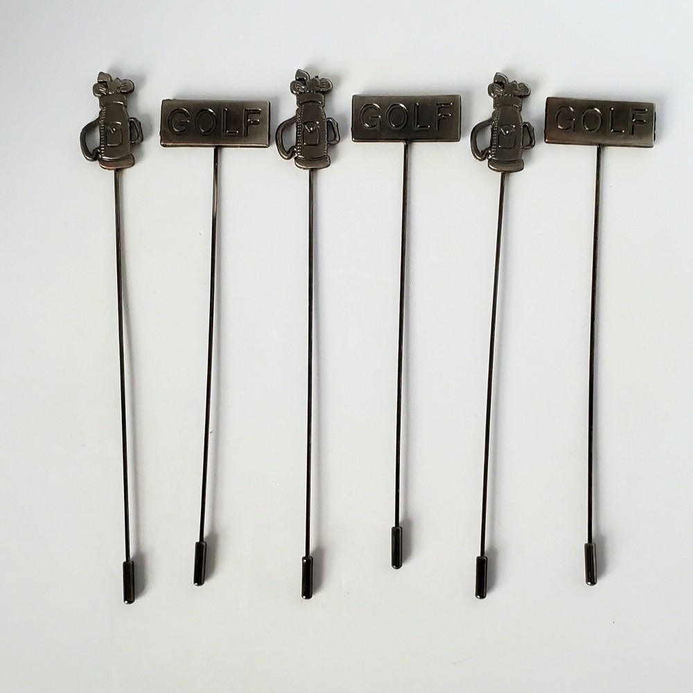 Vintage Golf Stick Pins/Picks Scrapbooking Altered Art Junk Journals Hats Retro
