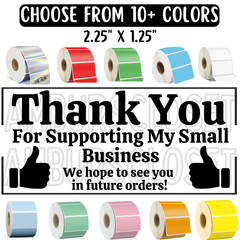 50 SMALL BUSINESS STICKERS 2.25″ LABELS SEALS THANK YOU SCRATCH RESISTANT