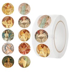 500 sheets/roll Retro Beauty Art Stickers Decorative Envelope Seals Stationery S