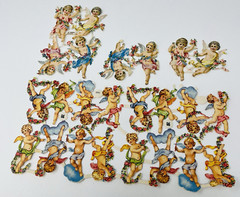 E Heller Angel Cherub Vintage Die Cut Lot of 24 Scrap Paper EAS #3062 Austria
