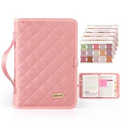 Pink Bible Cover Case Adjustable Waterproof Quilted with 75 Tabs Medium NEW