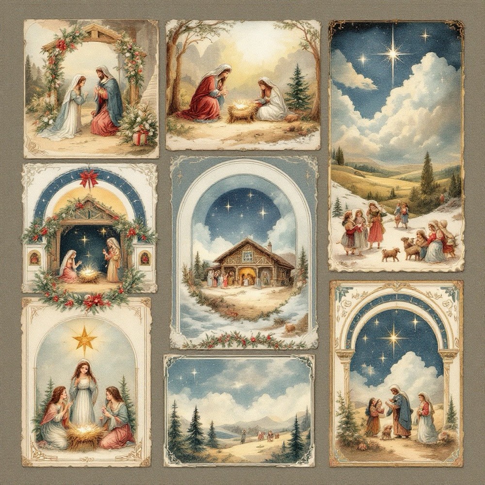 Nativity Decoupage Rice Paper For Ornament-Wood Art A4 1 Sheet