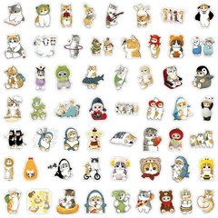 55PCS Kawaii Mofusand Cute Shark Cat Stickers Waterproof DIY Decals