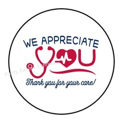 30 WE APPRECIATE YOU DOCTOR NURSE ENVELOPE SEALS LABELS STICKERS 1.5″ ROUND