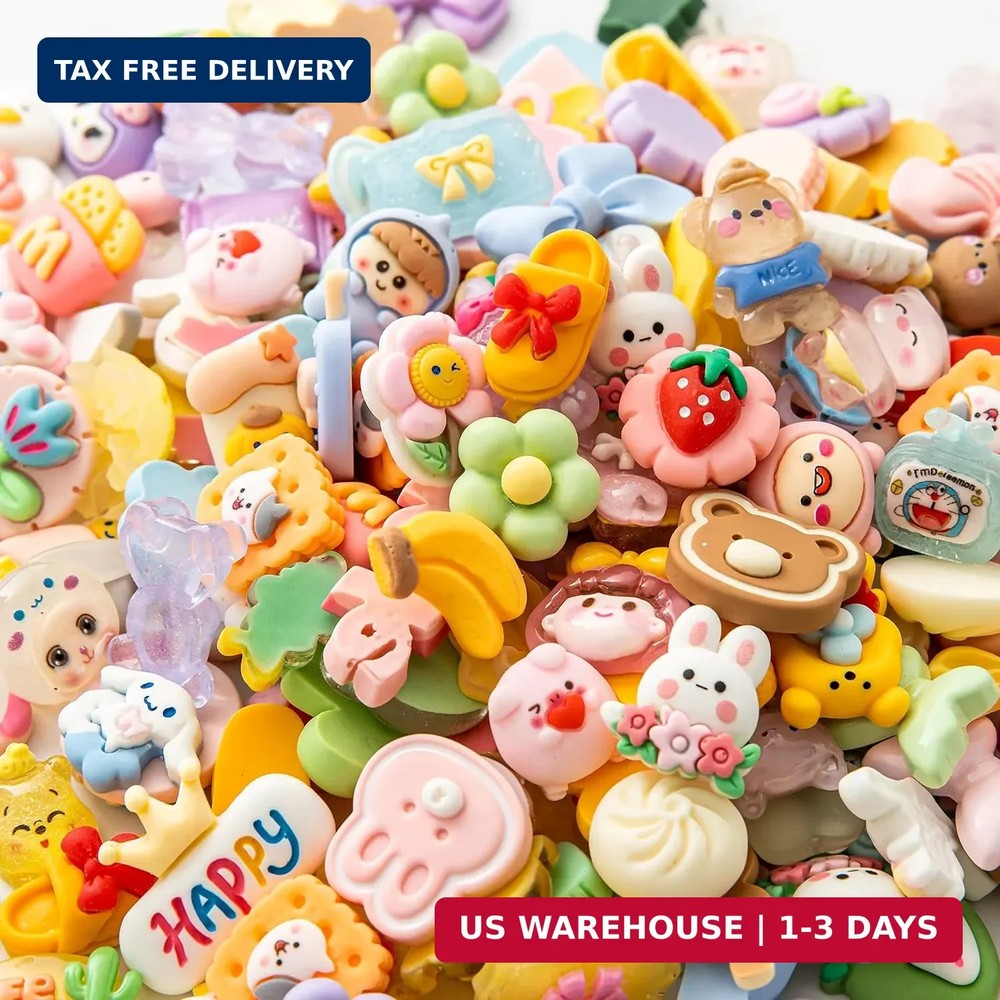 Slime Charms Cartoons Charms Cute Set – Mixed Lot Assorted Kawaii Charms Resin F