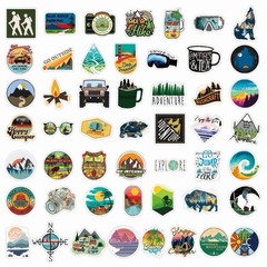 50 Pack Outdoor Sport Hiking Wildness Sticker Luggage Laptop Bottle Vinyl Decal
