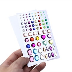 Self-adhesive Sticker Acrylic Rhinestone Jewels Gems Sticker Sheets Mixed Shapes